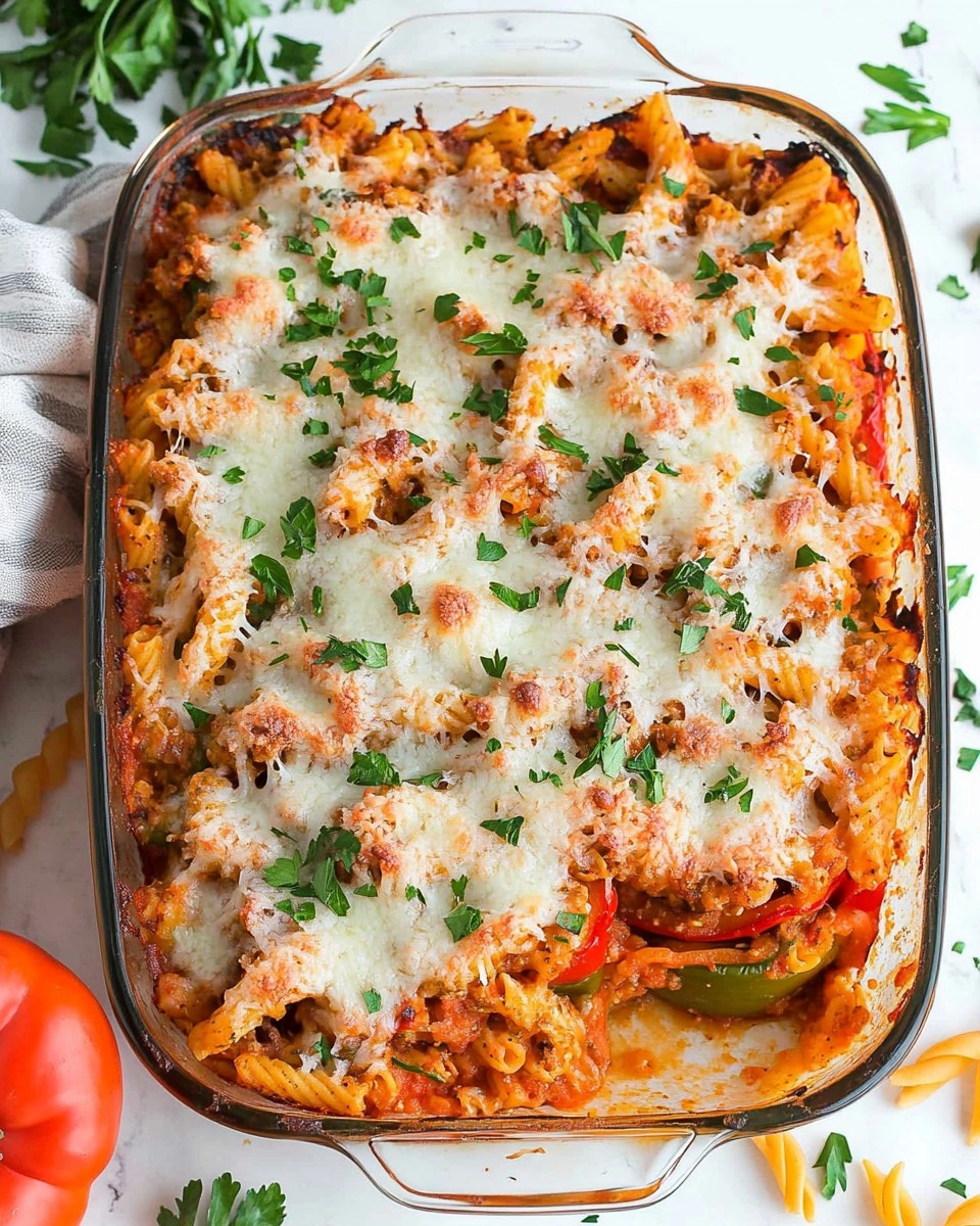 Easy Stuffed Pepper Pasta Bake