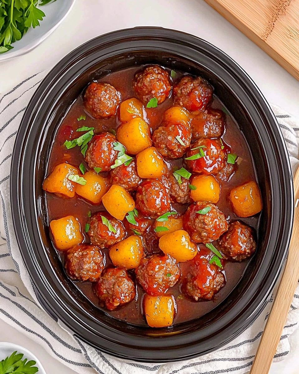 Haelthy Crockpot Hawaiian Meatballs
