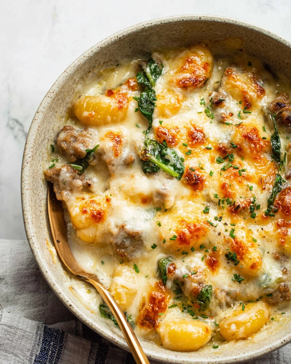 Healthy Pesto Sausage Gnocchi Bake