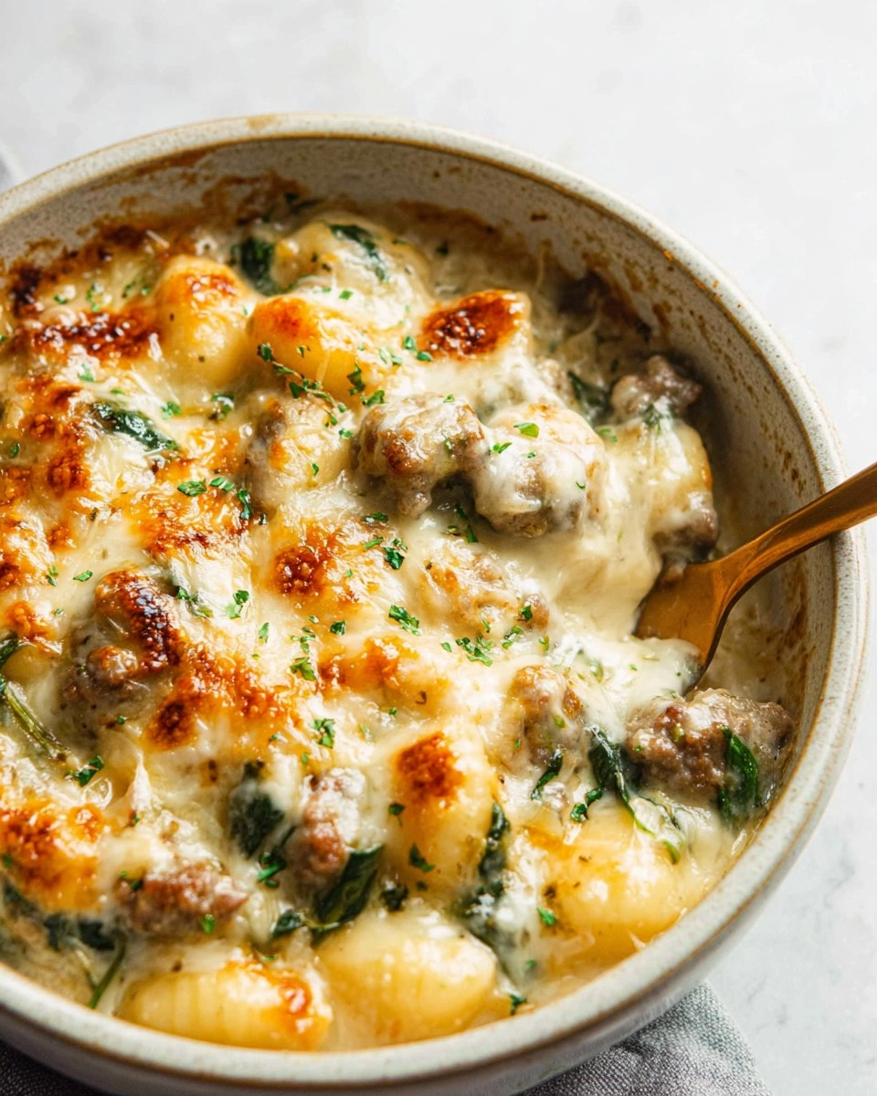 Healthy Pesto Sausage Gnocchi Bake