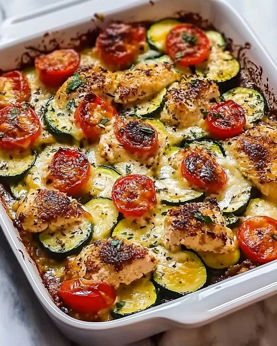 Mediterranean Chicken Zucchini Bake