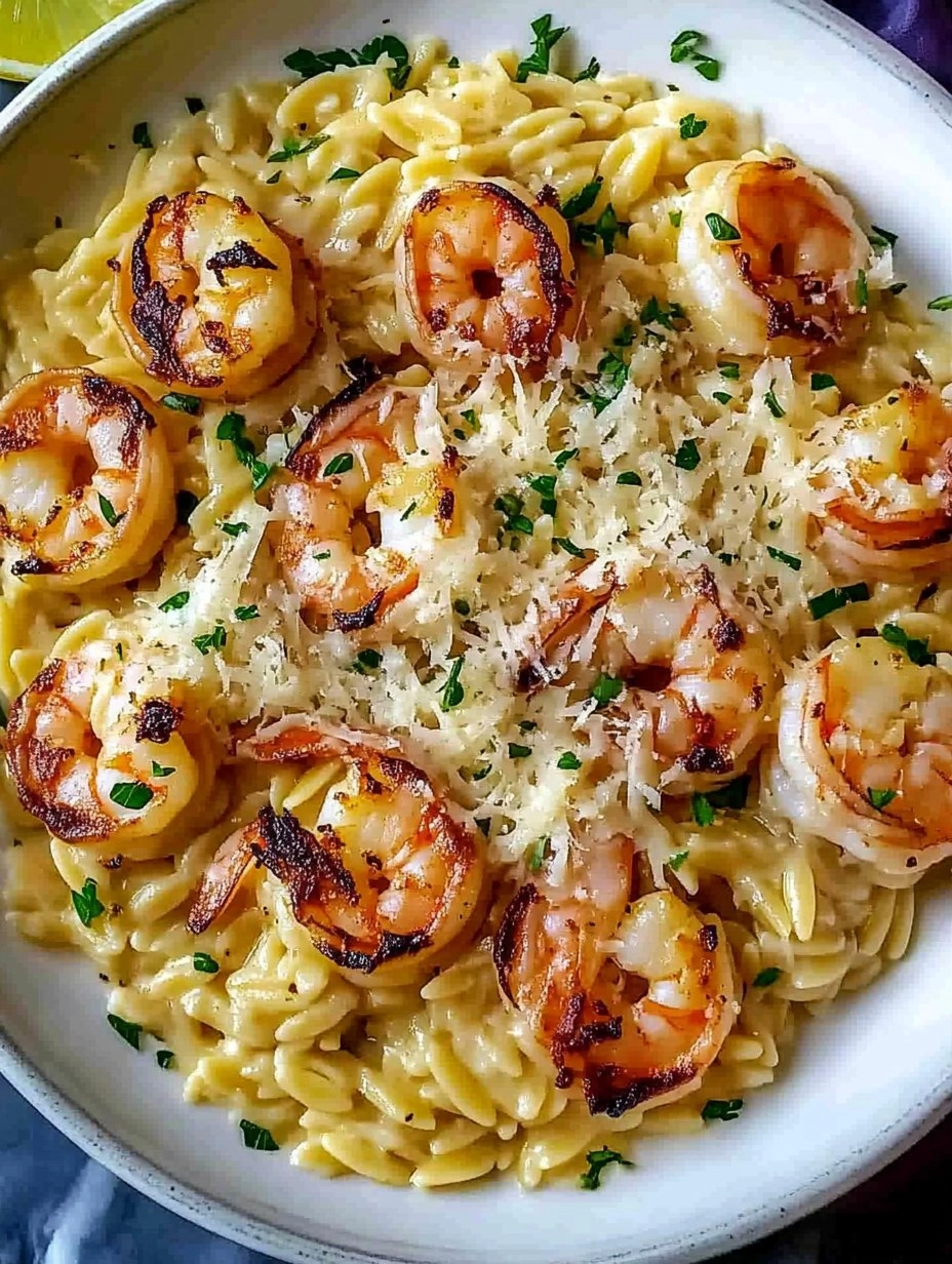 Parmesan Orzo with Shrimp