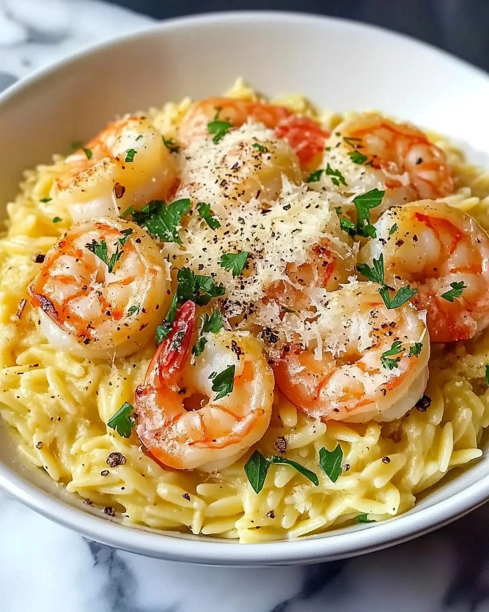 Parmesan Orzo with Shrimp