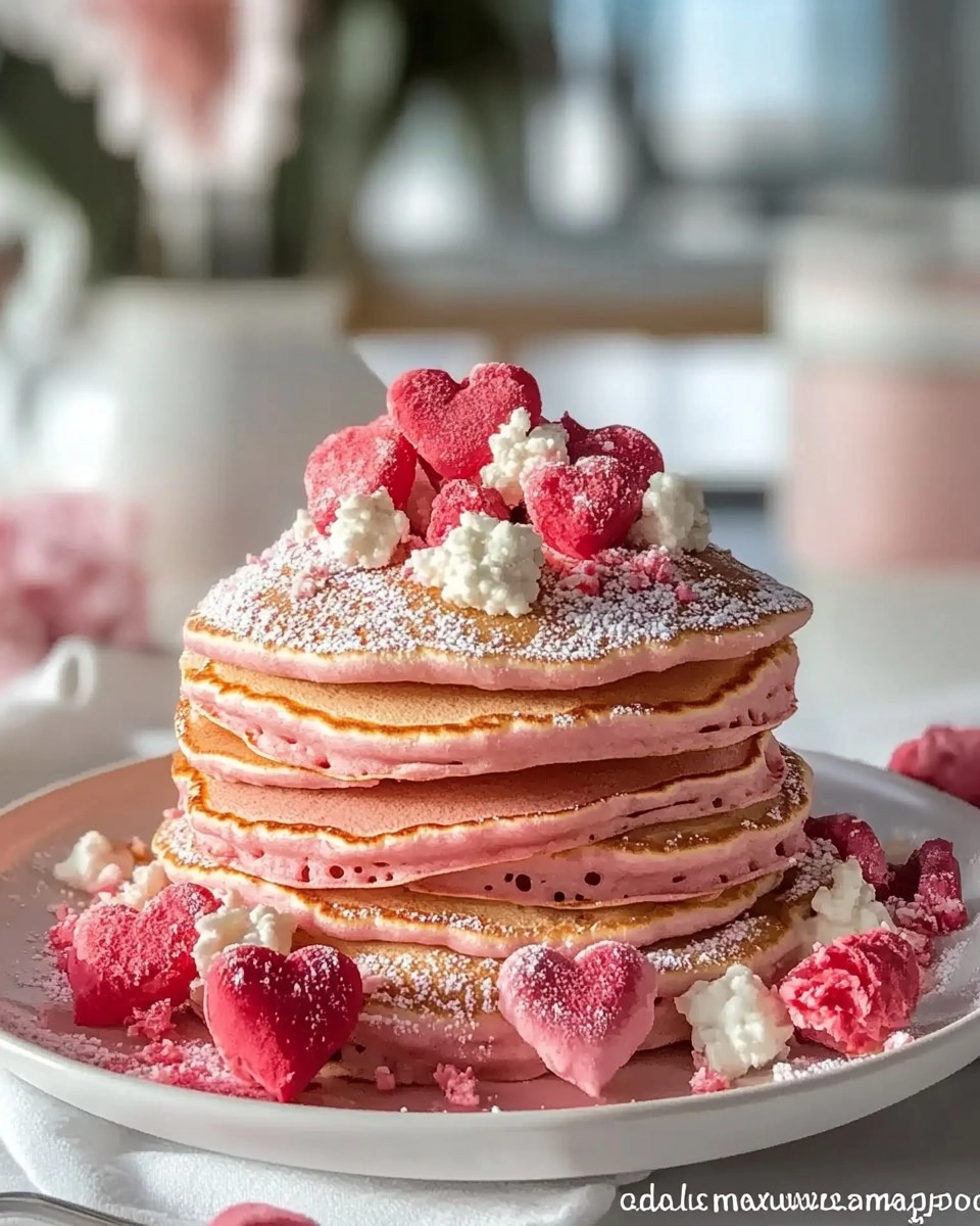 Romantic Brunch Ideas Pink Pancakes
