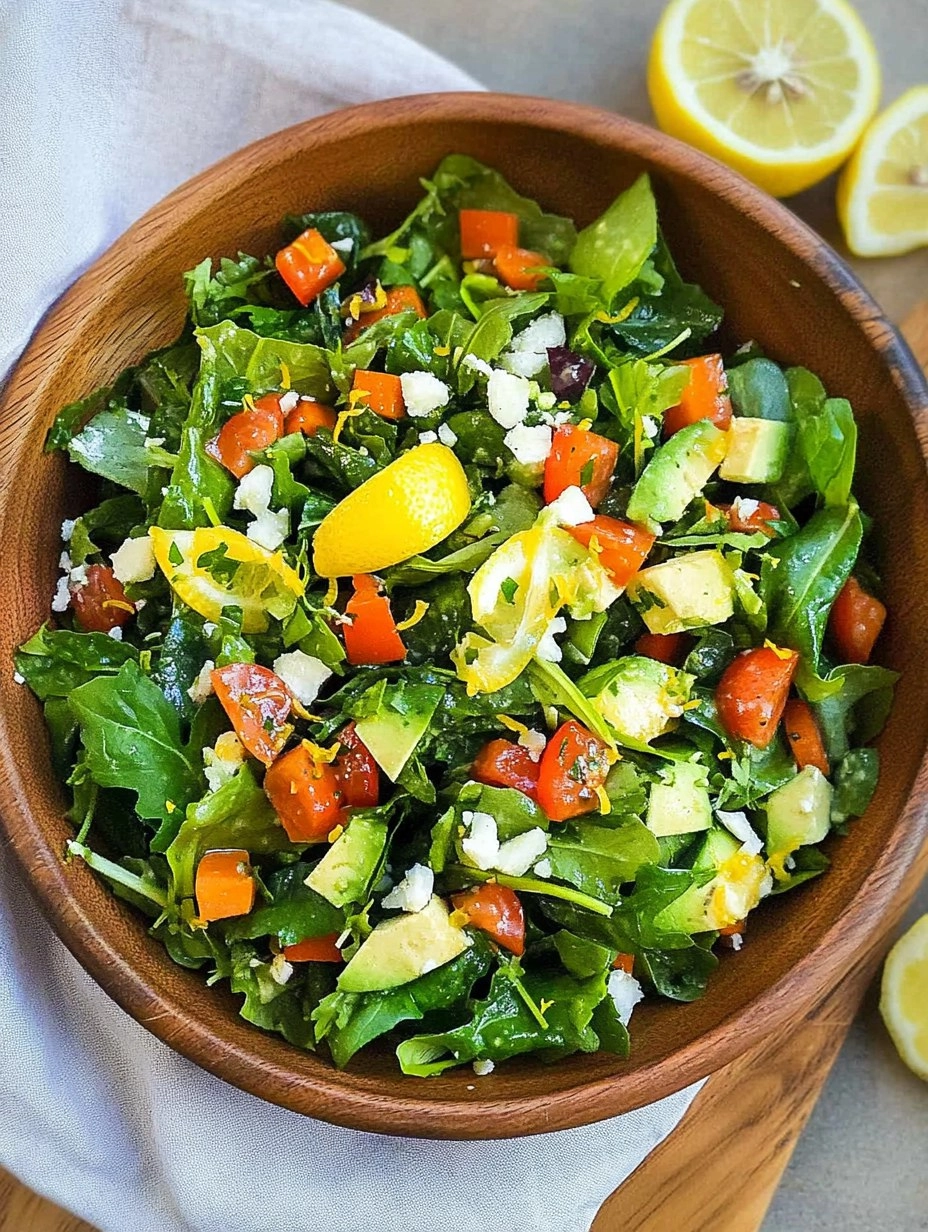 Spring Green Salad | Fresh Chopped Salad with Lemon Dressing