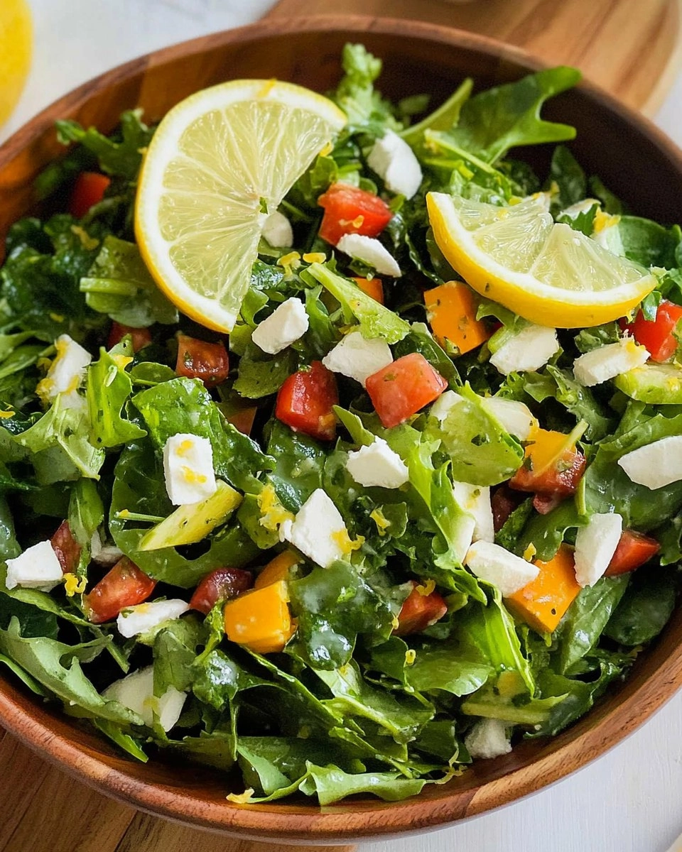 Spring Green Salad | Fresh Chopped Salad with Lemon Dressing