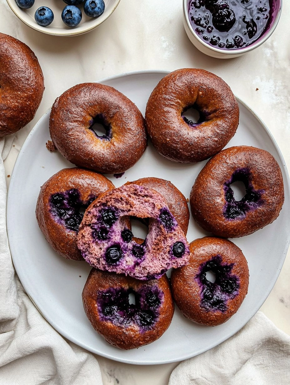 Valentine Homemade Blueberry Bagels (Real Flavor)