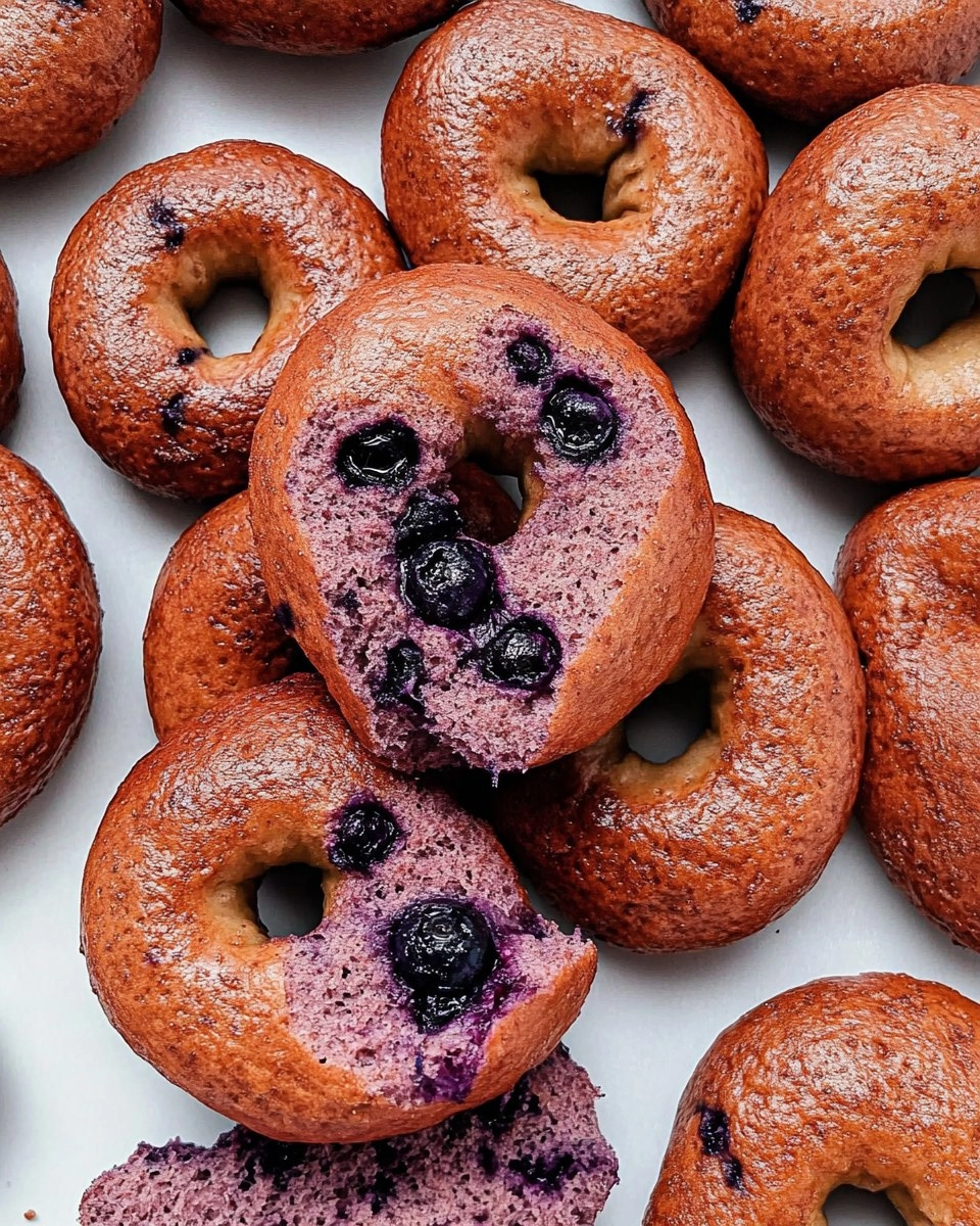 Valentine Homemade Blueberry Bagels (Real Flavor)