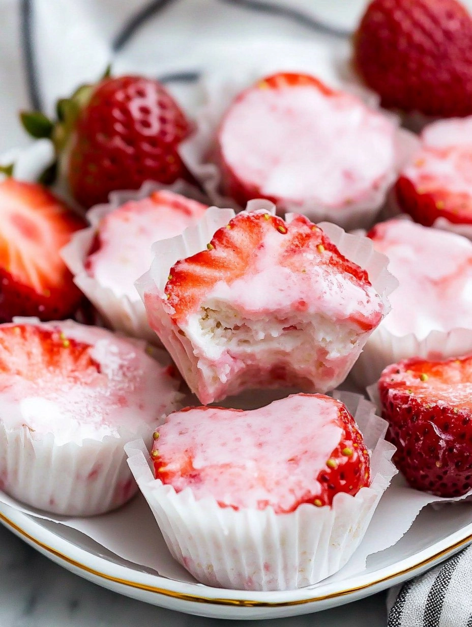 Valentine strawberry yogurt bites 77 Valentine strawberry yogurt bites