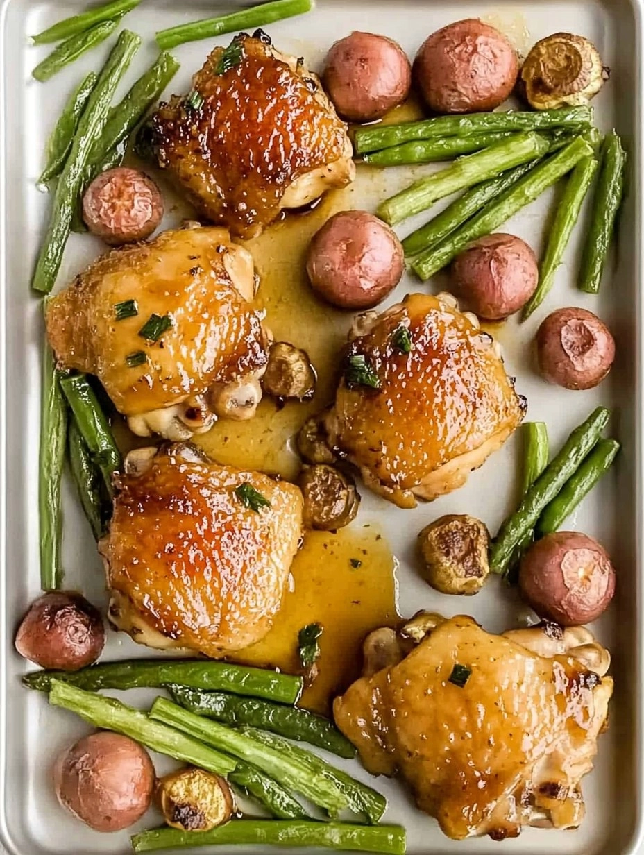 Baked Honey Garlic Chicken Thighs with Veggies