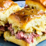 Baked-Reuben-Sliders-with-Thousand-Island-Glaze-Recipe