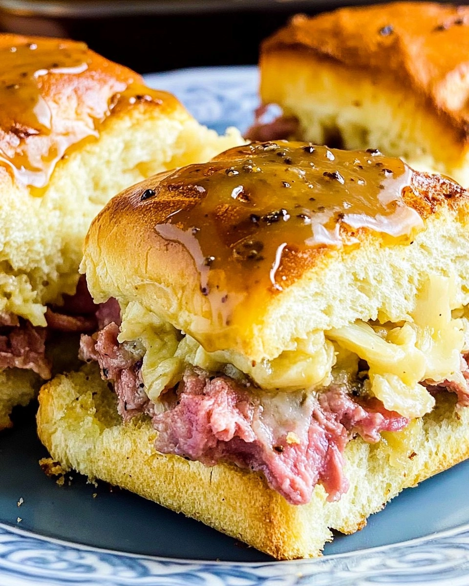 Baked-Reuben-Sliders-with-Thousand-Island-Glaze-Recipe