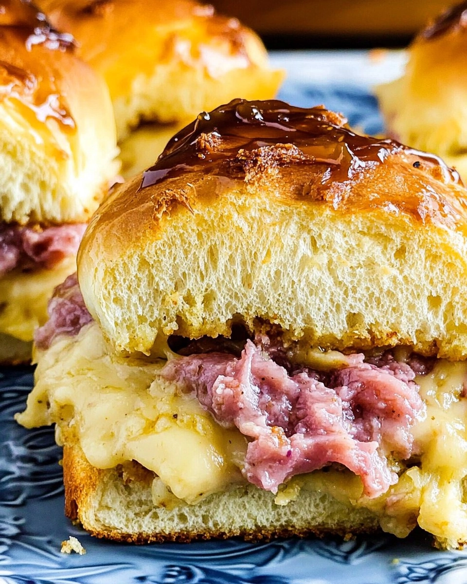 Baked Reuben Sliders with Thousand Island Glaze