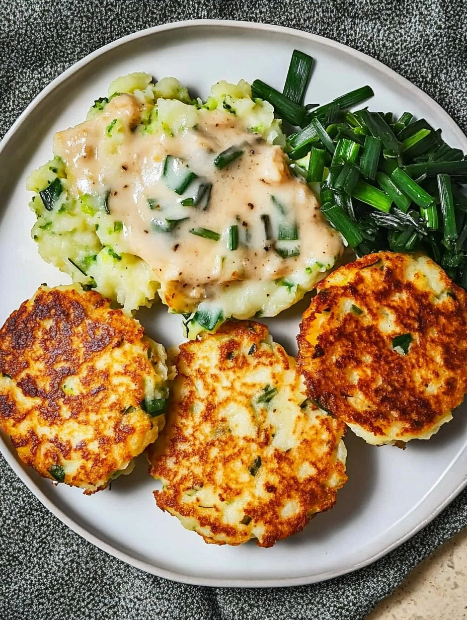 Cheesy Colcannon Potato Cakes with Scallions