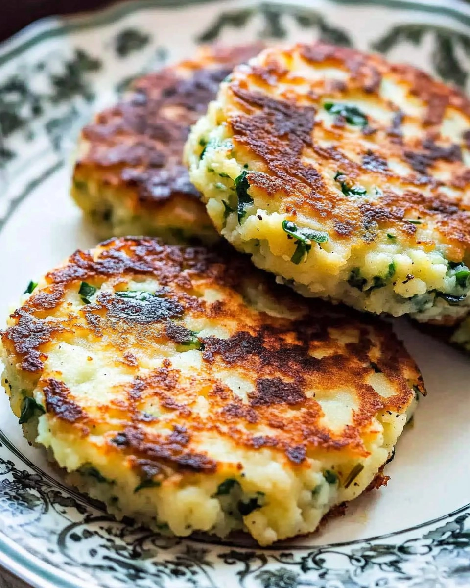 Cheesy Colcannon Potato Cakes with Scallions
