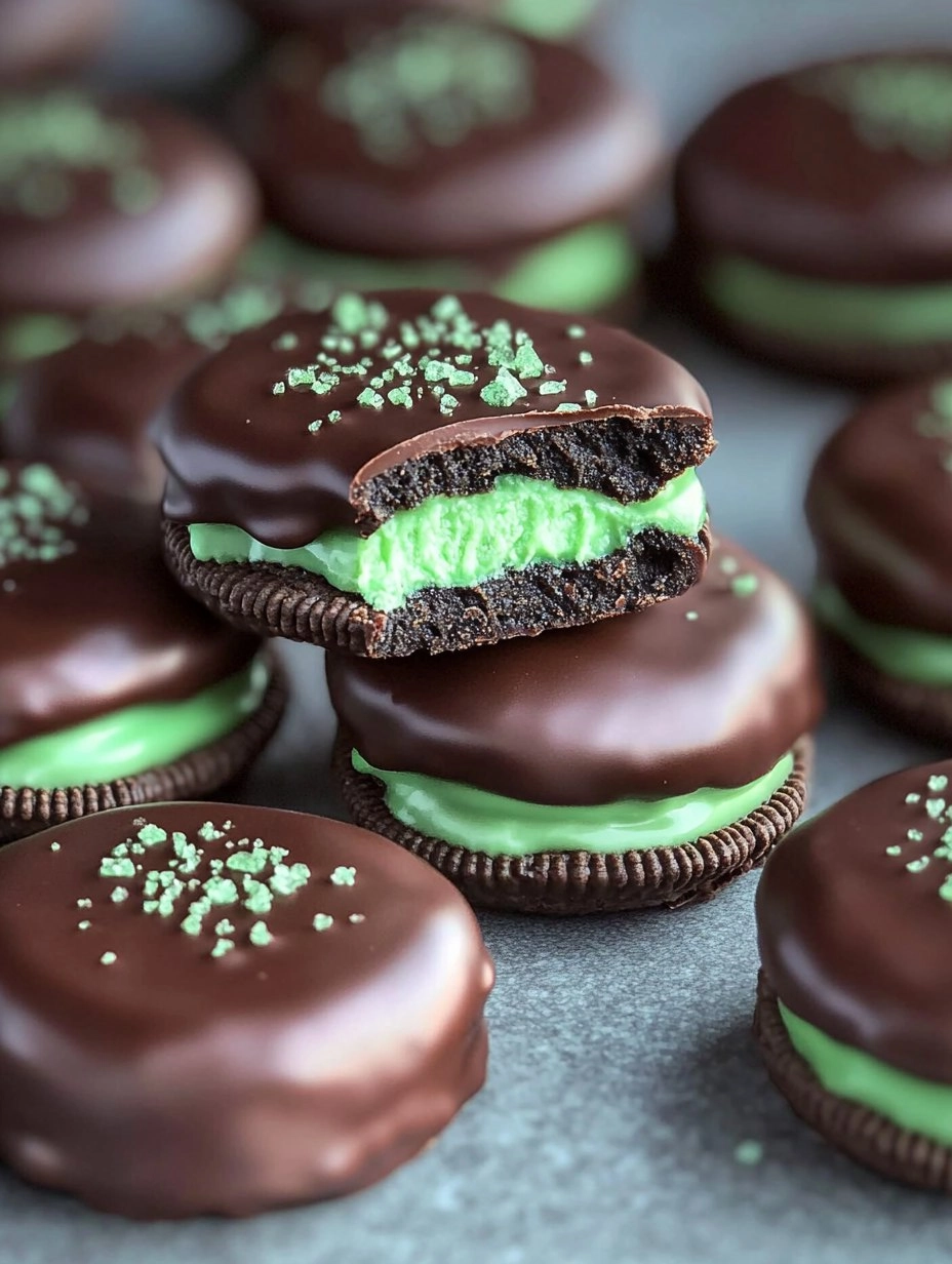 Chocolate Covered Mint Oreos