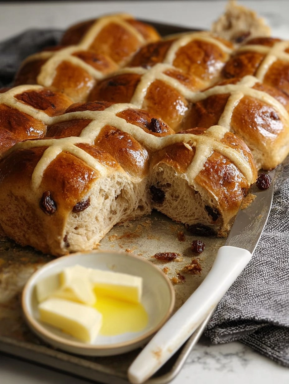Cinnamon Raisin Hot Cross Buns (Make-Ahead Easter Rolls)