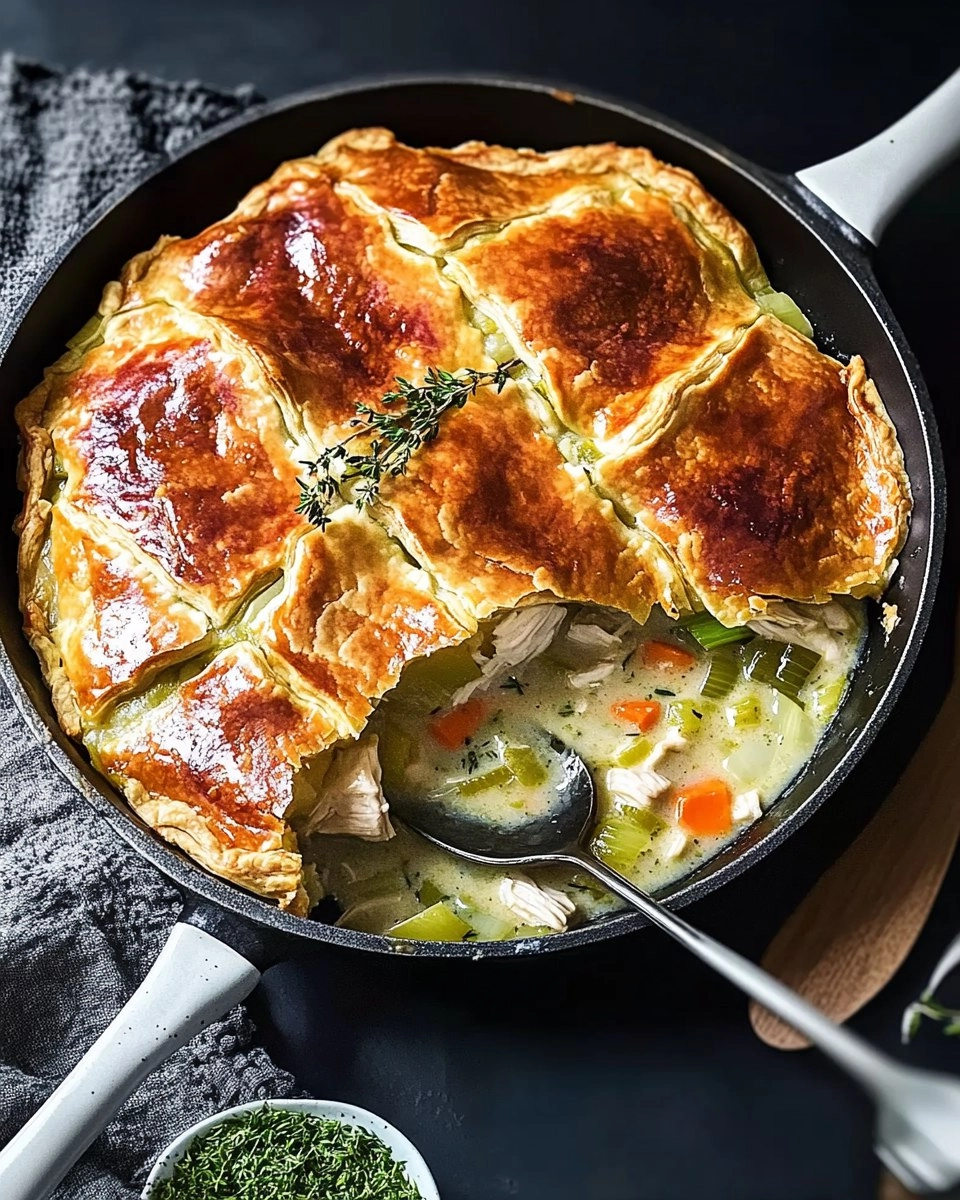 Cozy-Chicken-Pot-Pie-with-Leeks-Thyme-Skillet-Version-Recipe