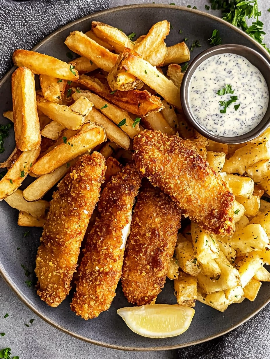 Crispy Baked Fish & Chips with Tartar Sauce