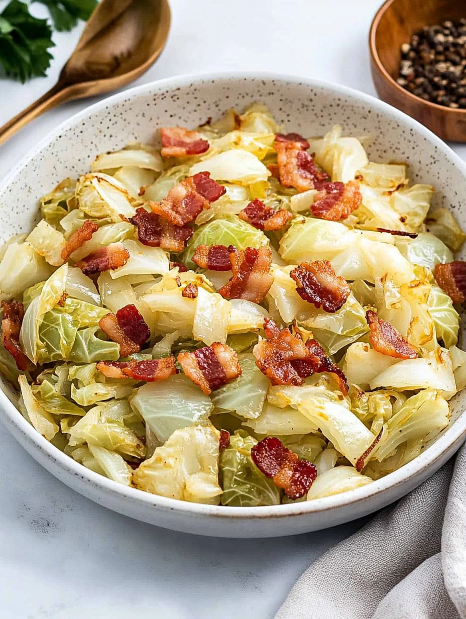 Crispy Pan-Fried Cabbage with Bacon & Onions
