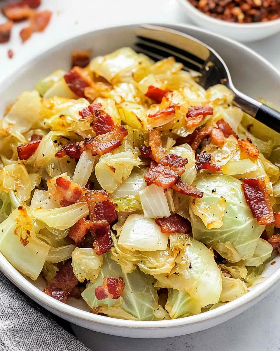 Crispy Pan-Fried Cabbage with Bacon & Onions