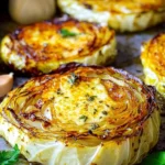 Crispy-Roasted-Parmesan-Cabbage-Steaks-with-Garlic-Herb-Butter-Recipe