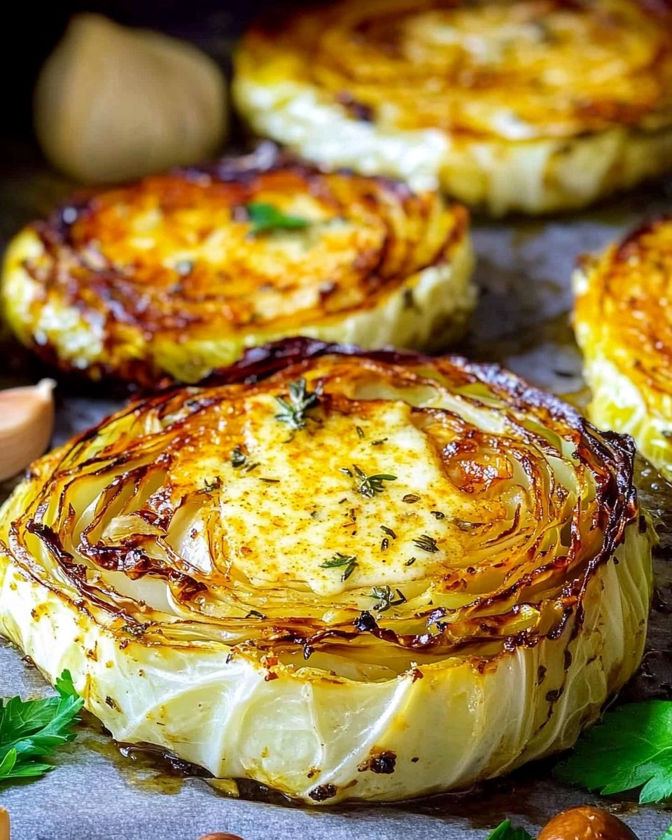 Crispy-Roasted-Parmesan-Cabbage-Steaks-with-Garlic-Herb-Butter-Recipe