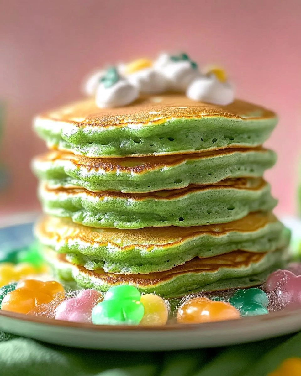 Fluffy St. Patricks Day Green Buttermilk Pancakes
