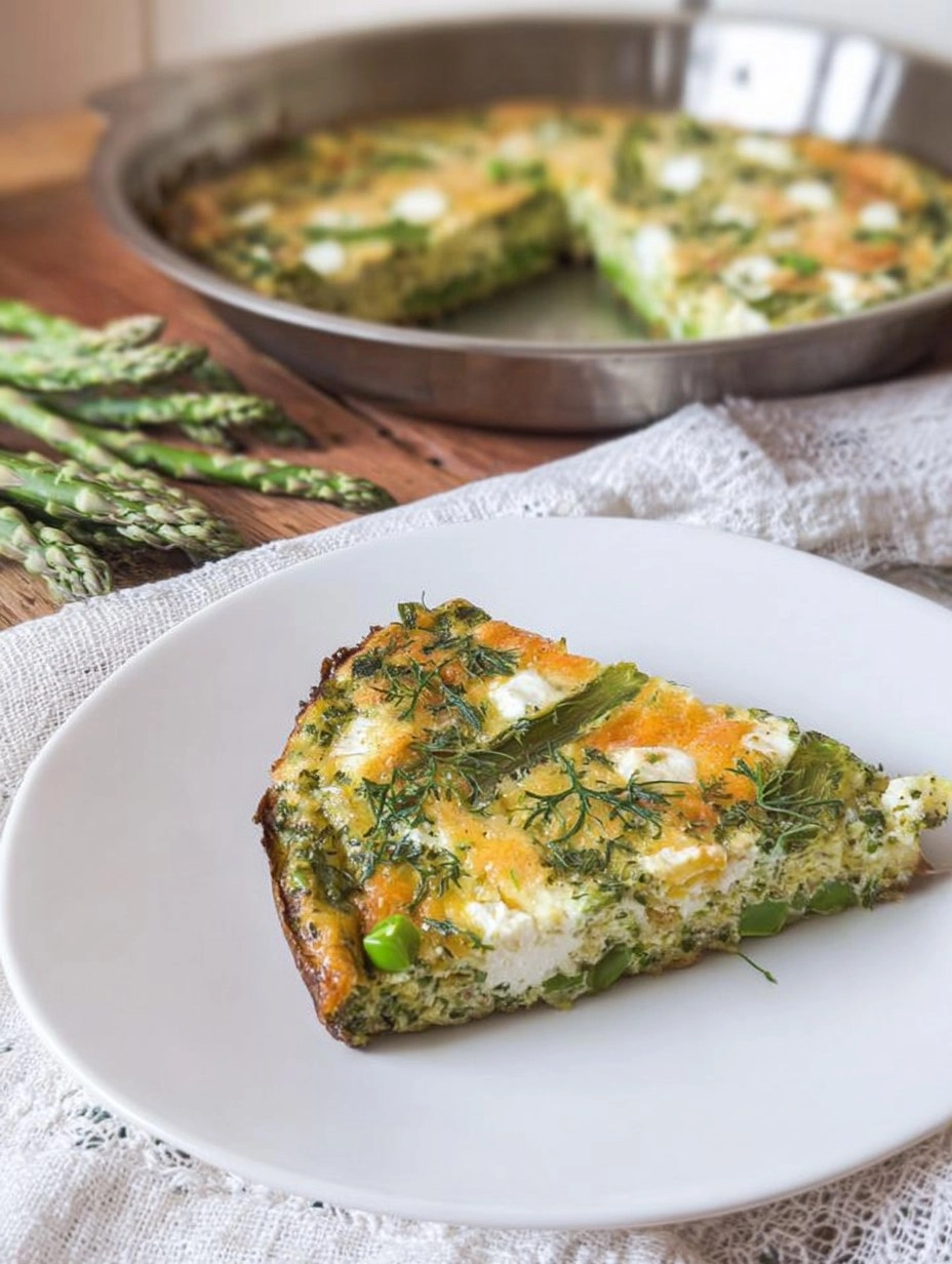 Herb & Goat Cheese Frittata with Asparagus and Peas