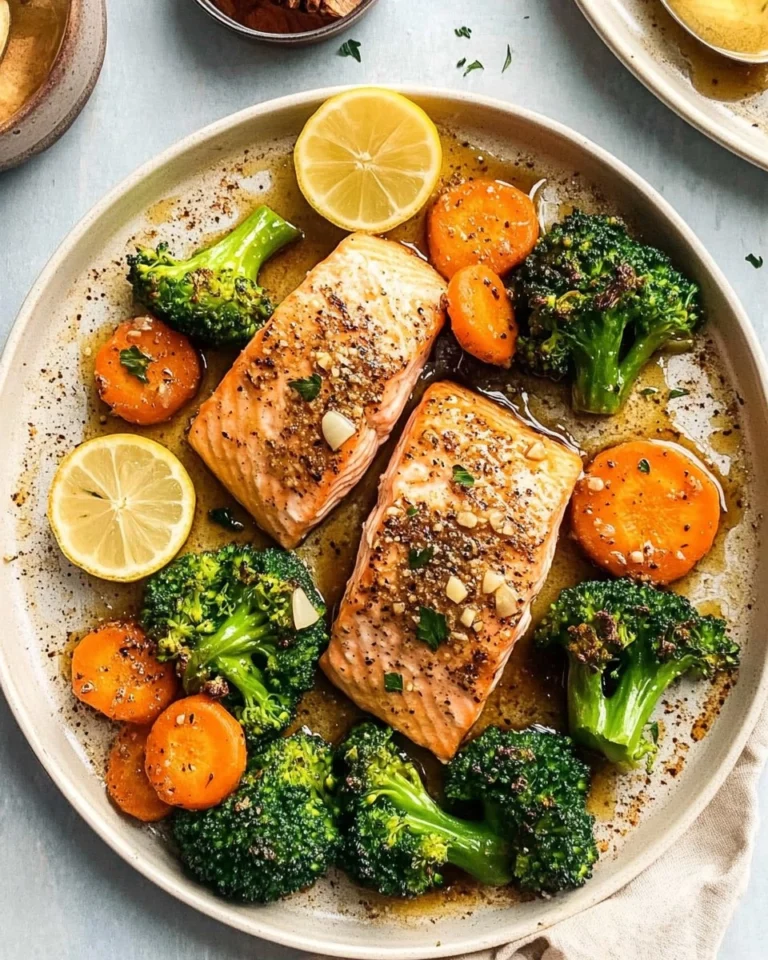 Honey-Garlic-Sheet-Pan-Salmon-with-Broccoli-Carrots-Recipe