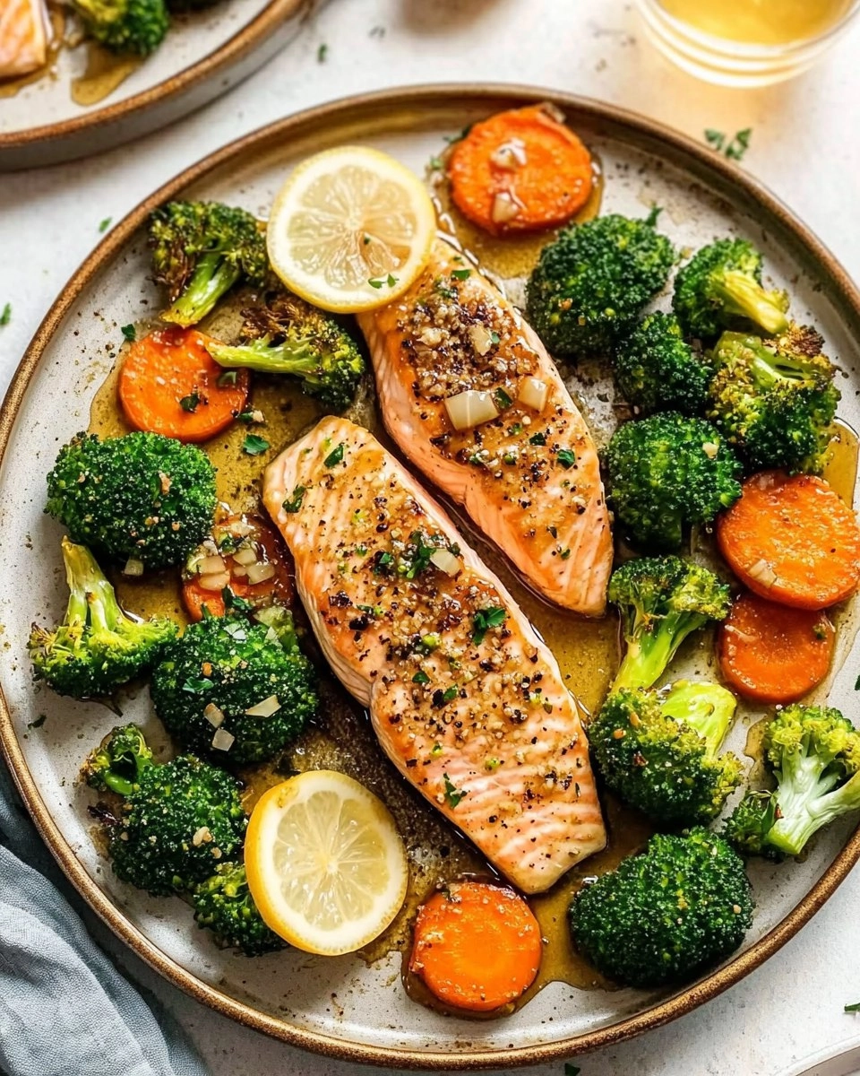 Honey Garlic Sheet-Pan Salmon with Broccoli & Carrots