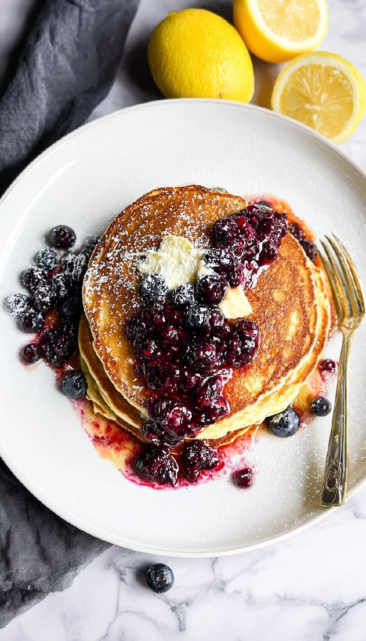Lemon Ricotta Pancakes with Warm Berry Compote 43 Lemon Ricotta Pancakes with Warm Berry Compote