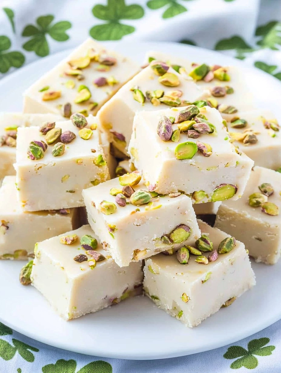 Leprechaun Pistachio Fudge (3-Ingredient No-Bake)