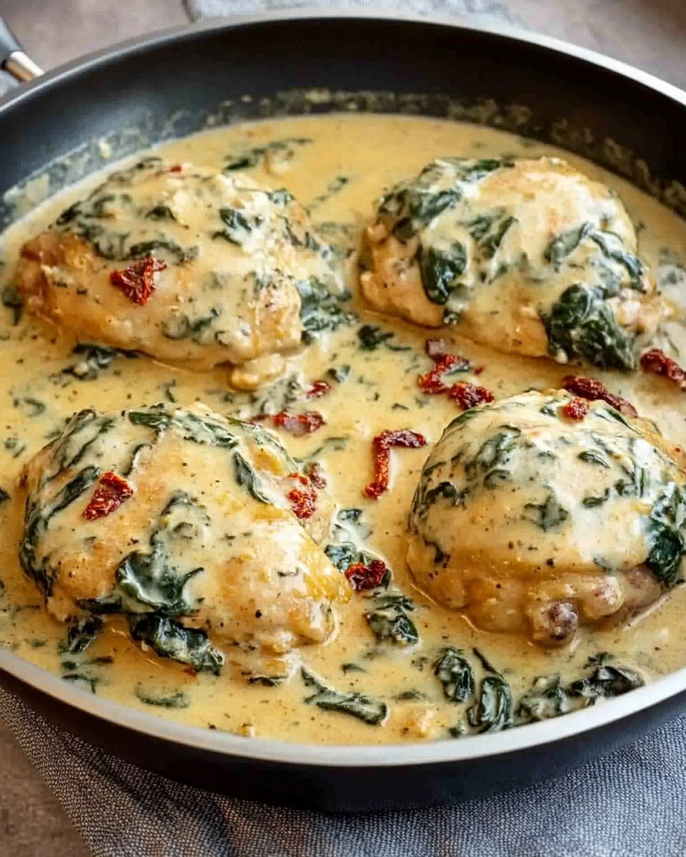 One-Pan Creamy Tuscan Chicken Thighs with Spinach & Sun-Dried Tomatoes 153 One-Pan Creamy Tuscan Chicken Thighs with Spinach & Sun-Dried Tomatoes