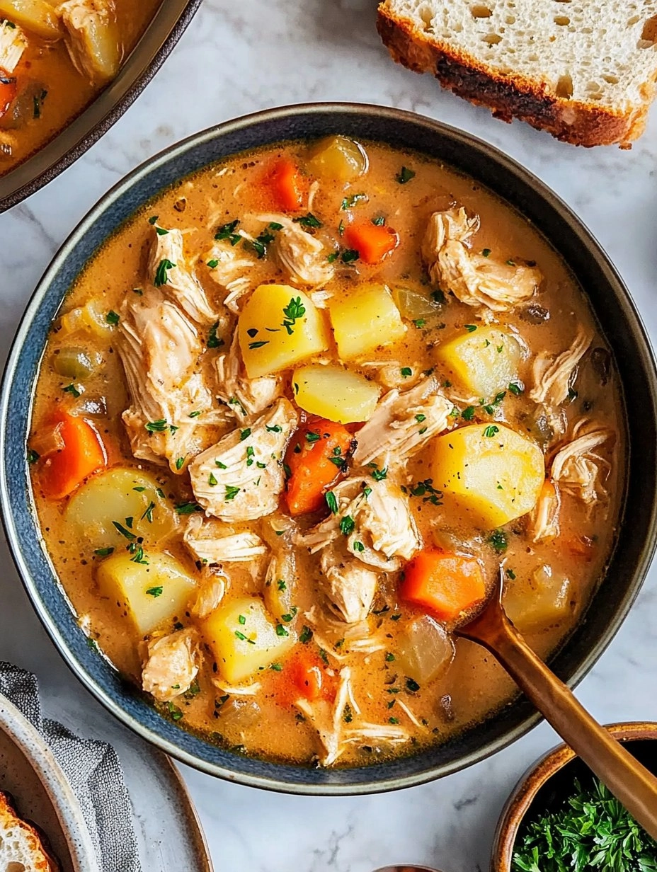 One-Pot Creamy Chicken & Potato Stew (Stovetop or Slow Cooker)