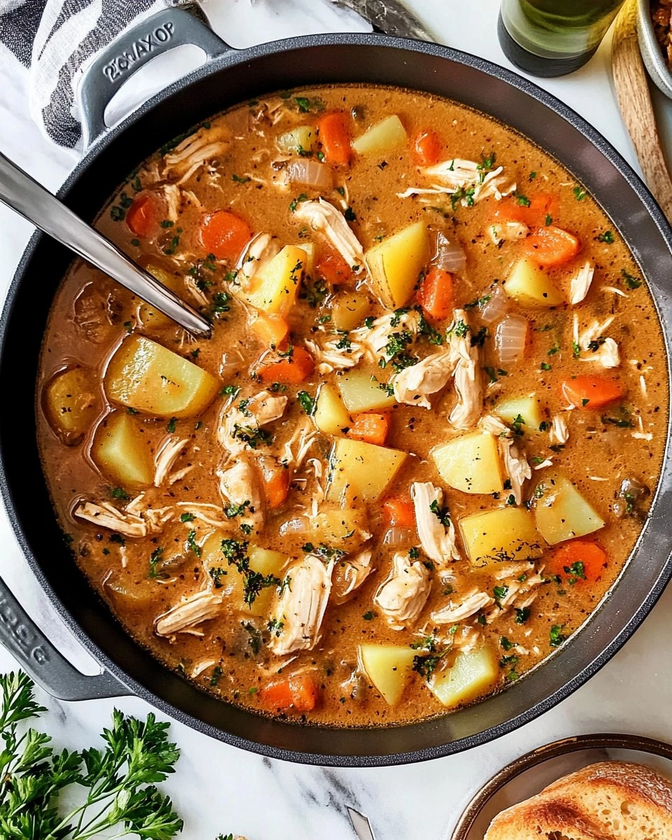 One-Pot Creamy Chicken & Potato Stew (Stovetop or Slow Cooker)
