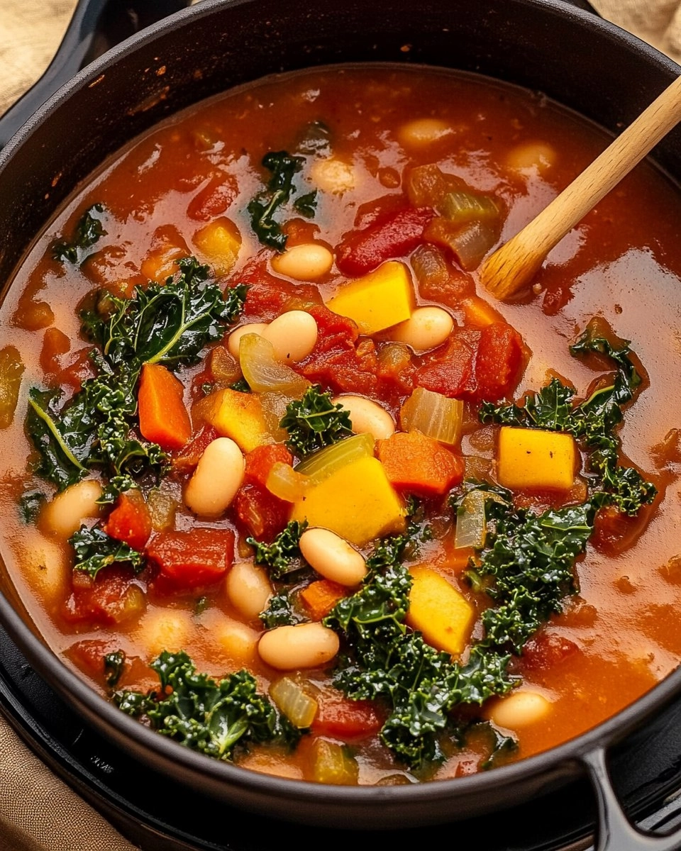 One-Pot Creamy Tuscan White Bean & Kale Soup