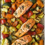 Sheet Pan Salmon | Baked Salmon with Roasted Vegetables 129 Sheet-Pan-Salmon-Baked-Salmon-with-Roasted-Vegetables-Recipe
