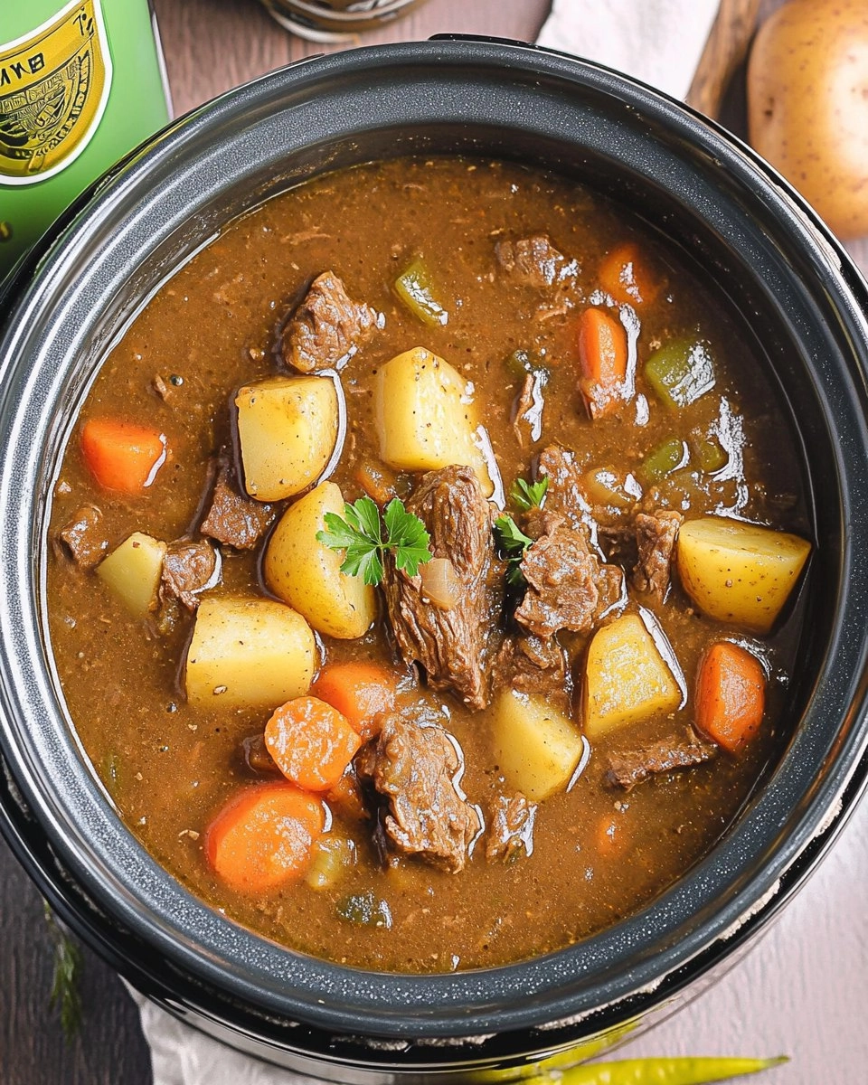 Slow Cooker Guinness Beef Stew with Potatoes & Carrots