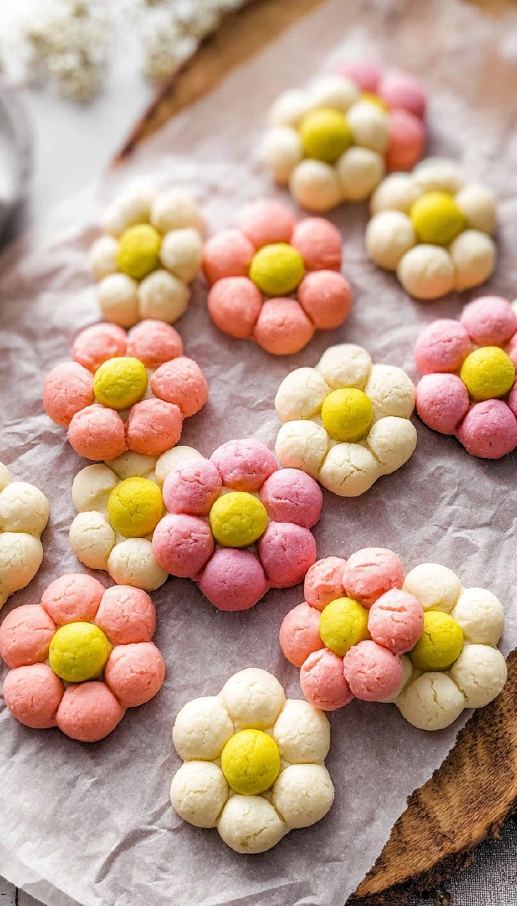 3-Ingredient Flower Shortbread Cookies | Buttery Mother's Day Gift Cookies