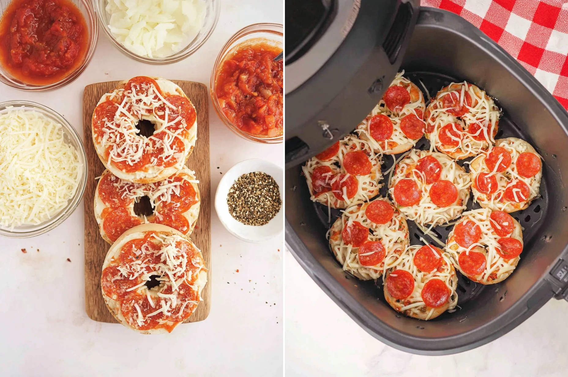 Air Fryer Bagel Pizza