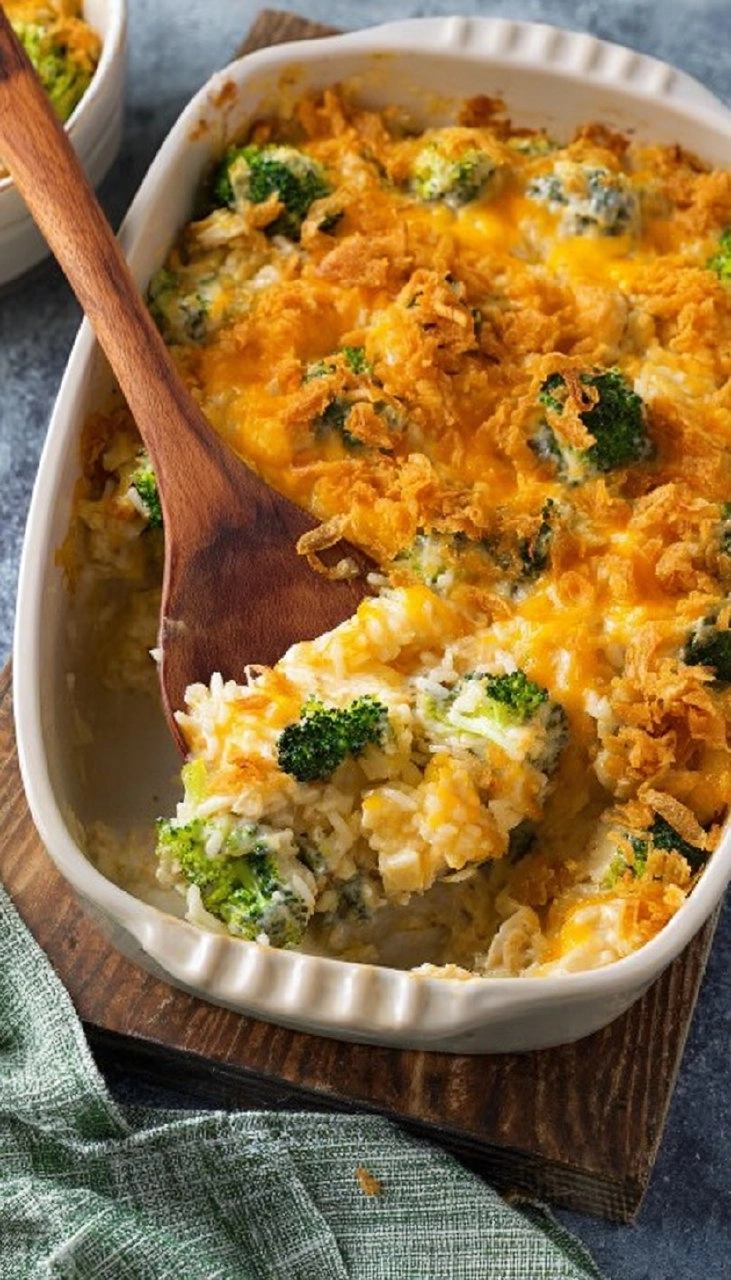 Cheesy Chicken Broccoli Rice Casserole (Freezer-Friendly)