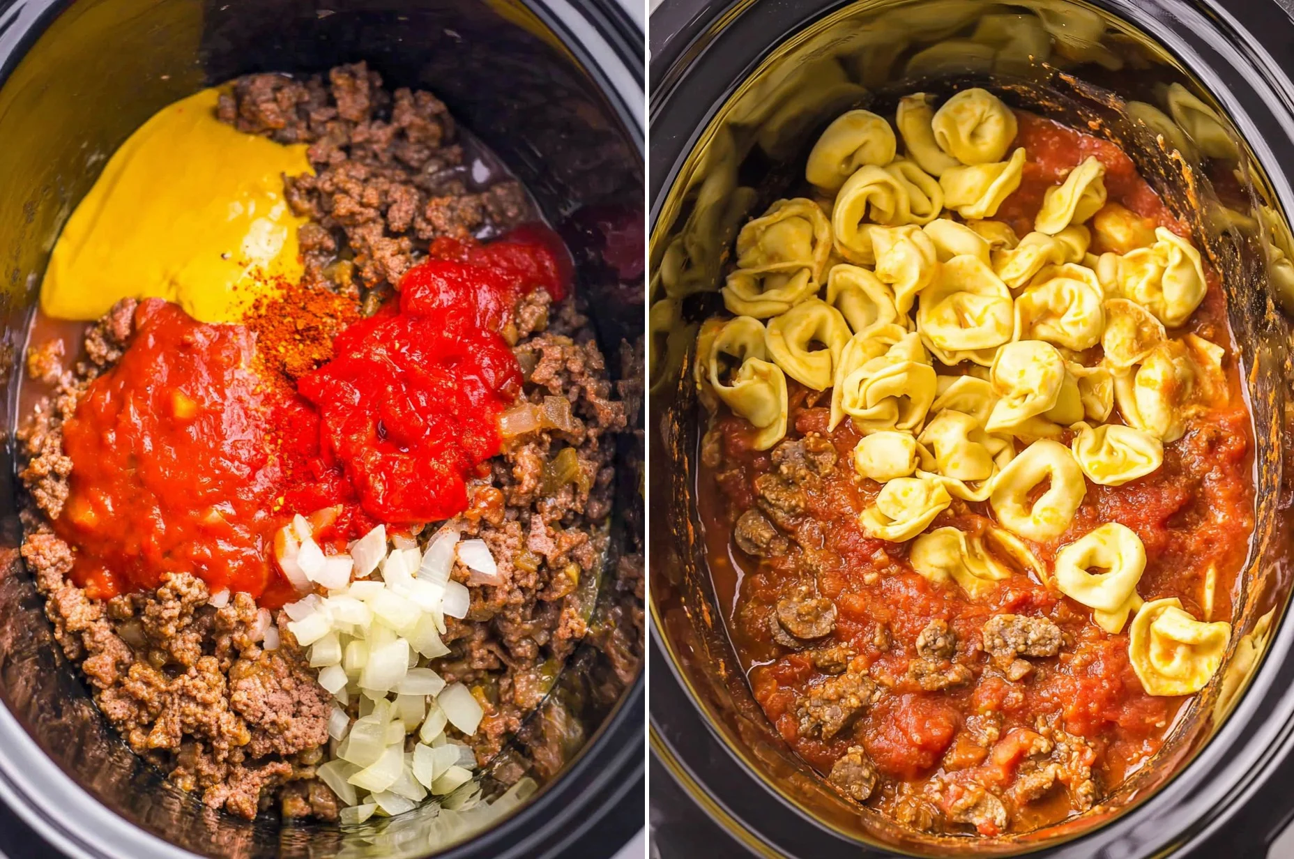 Crockpot Bacon Cheeseburger Tortellini