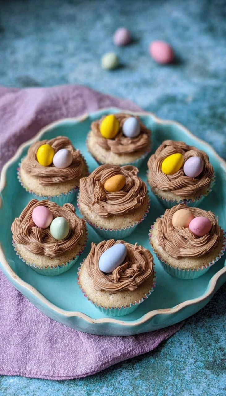 Easter Nest Cupcakes | Vanilla Sponge with Chocolate Buttercream & Mini Eggs