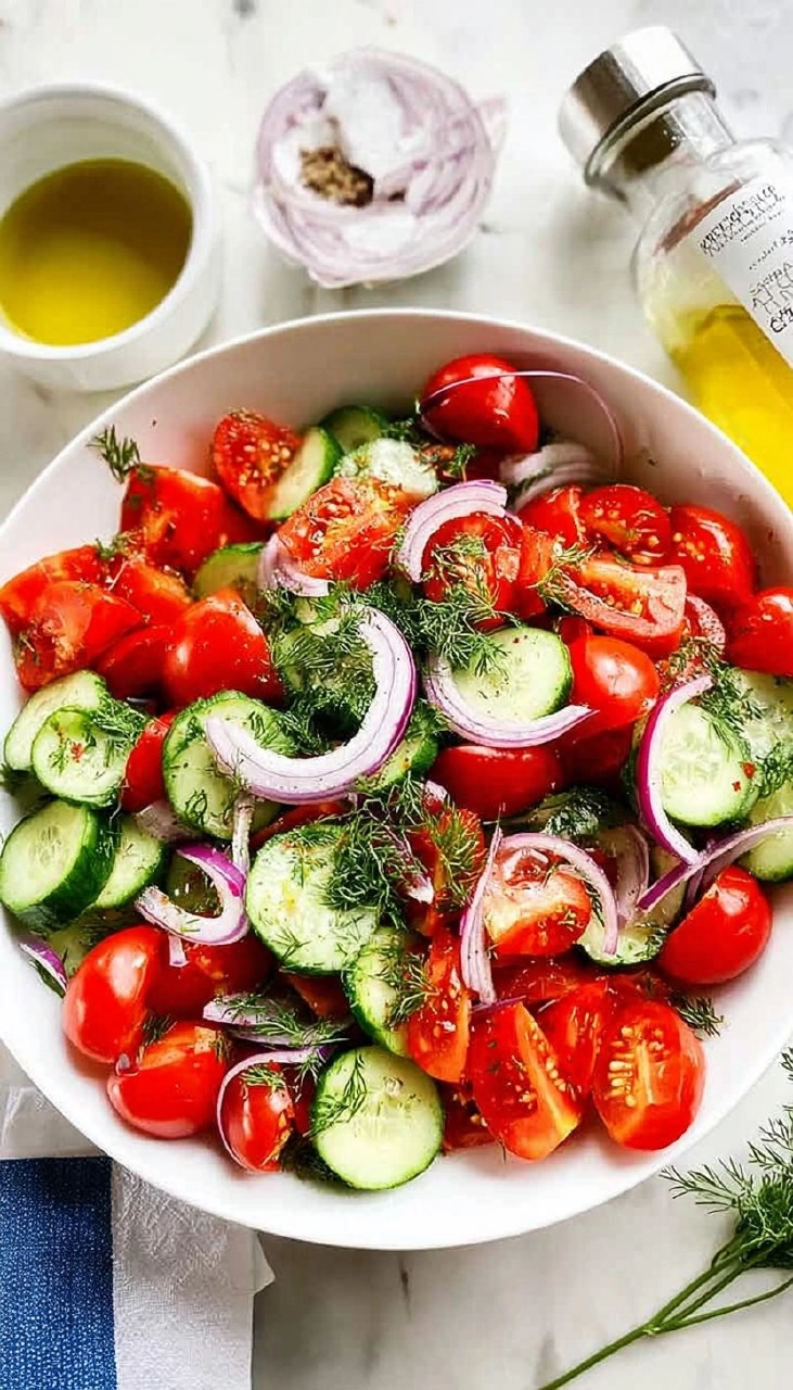 Easy Cucumber Tomato Dill Salad