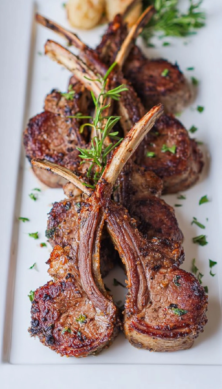 Garlic & Herb Crusted Lamb Chops (Easter Centerpiece)