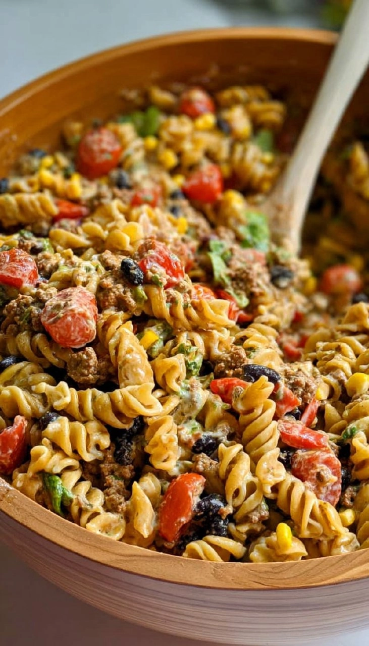 Healthy Taco Pasta Salad (Meal-Prep Friendly)