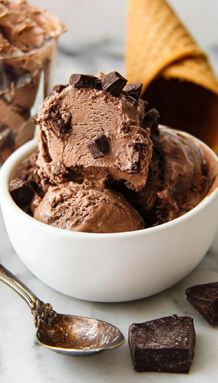 No Churn Chocolate Fudge Brownie Ice Cream