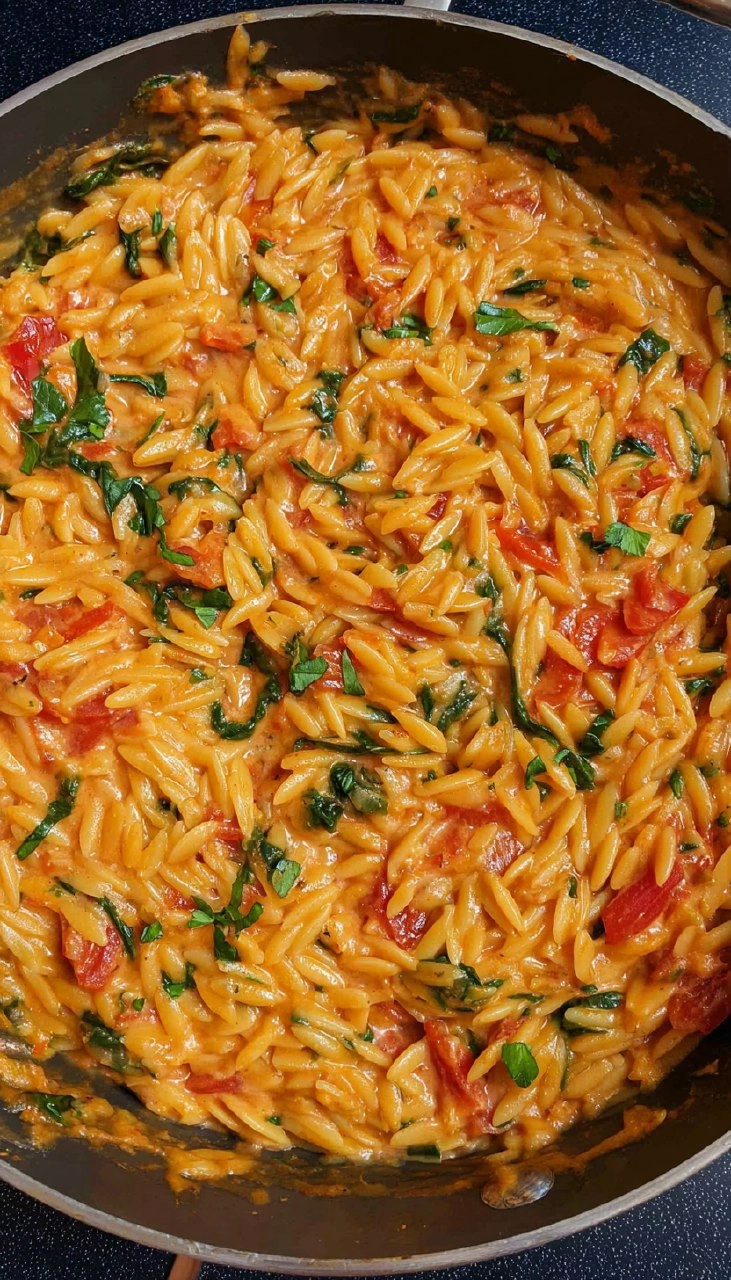 One Pot Creamy Tomato Orzo