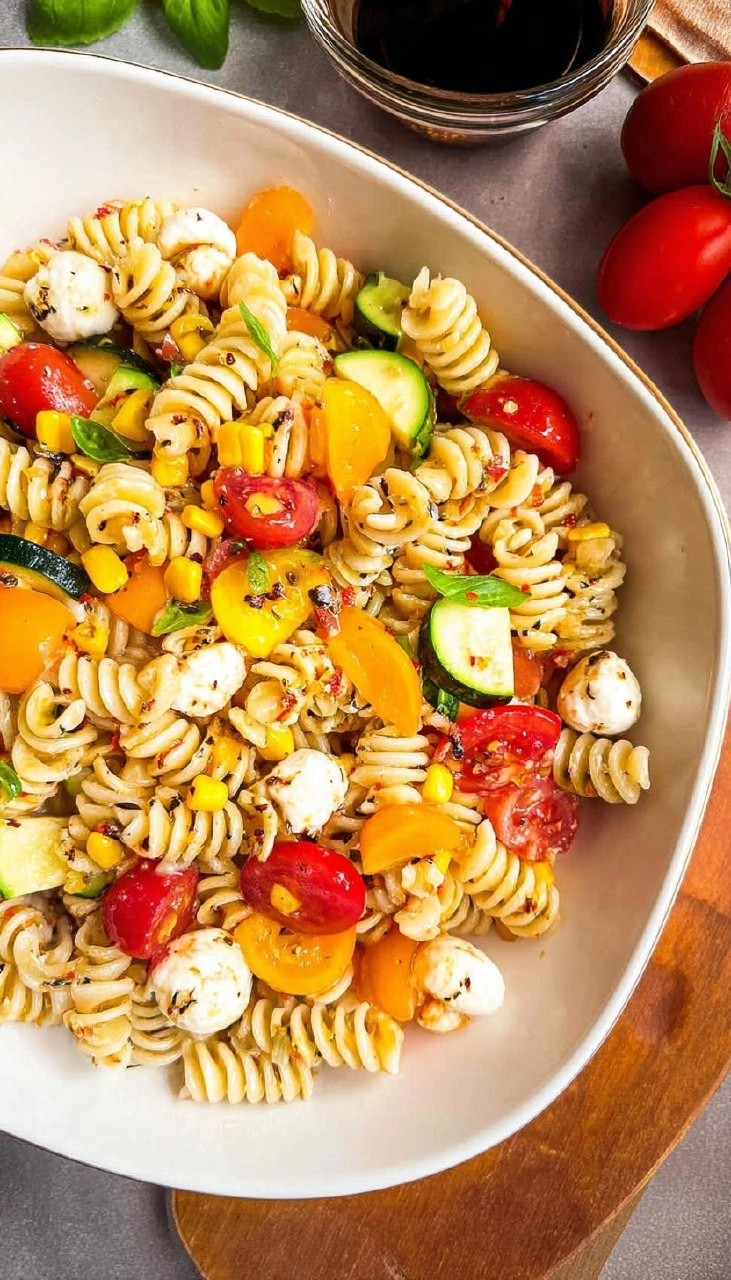 Summer Pasta Salad with White Balsamic Vinaigrette